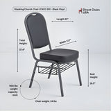 Stacking Church Chair (CSCC-30) - Black Vinyl