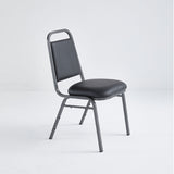 Stacking chair (CE-10) - Black Vinyl