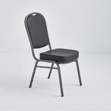 Black vinyl stacking chair