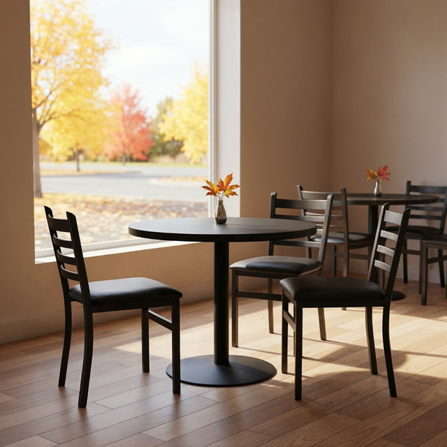 Restaurant Chair (C-59) - Black Vinyl